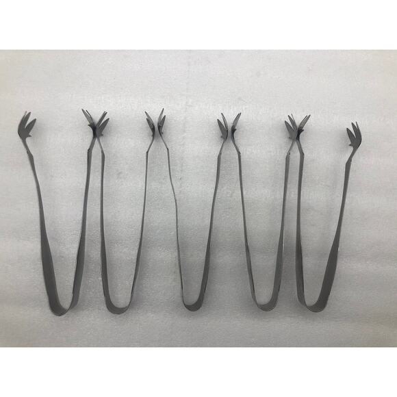 American Metalcraft IT700 Tongs,lot Of 5 Silver Made In Taiwan Used - Picture 1 of 10